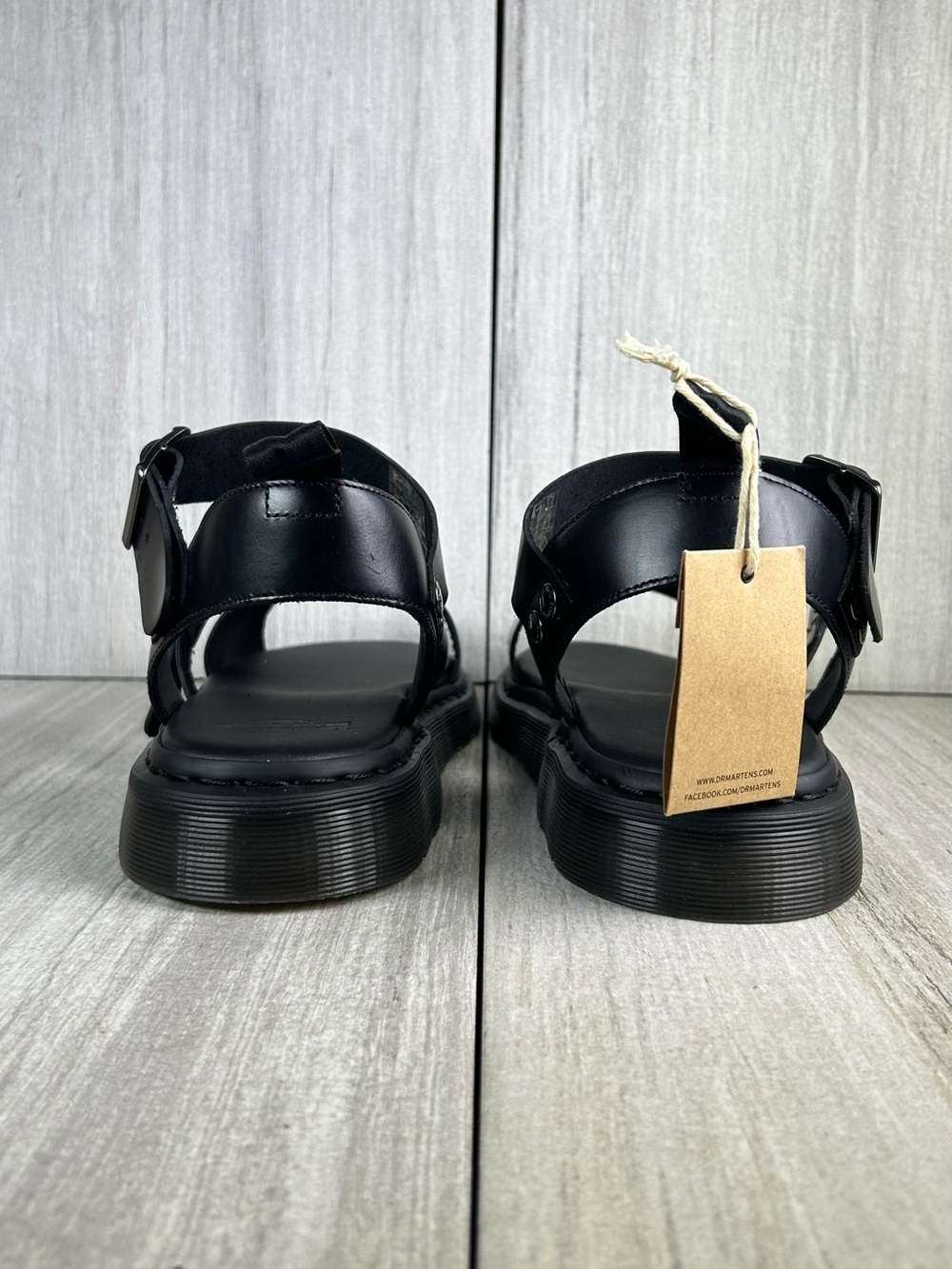 NEW Dr. Martens Docs Gryphon Black Leather Buckle Strap Sandal Shoe Mens Size 14 - Picture 7 of 11